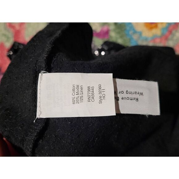J. Crew Sequin Tank Top Linen Modal Navy Women's XS - Picture 4 of 4